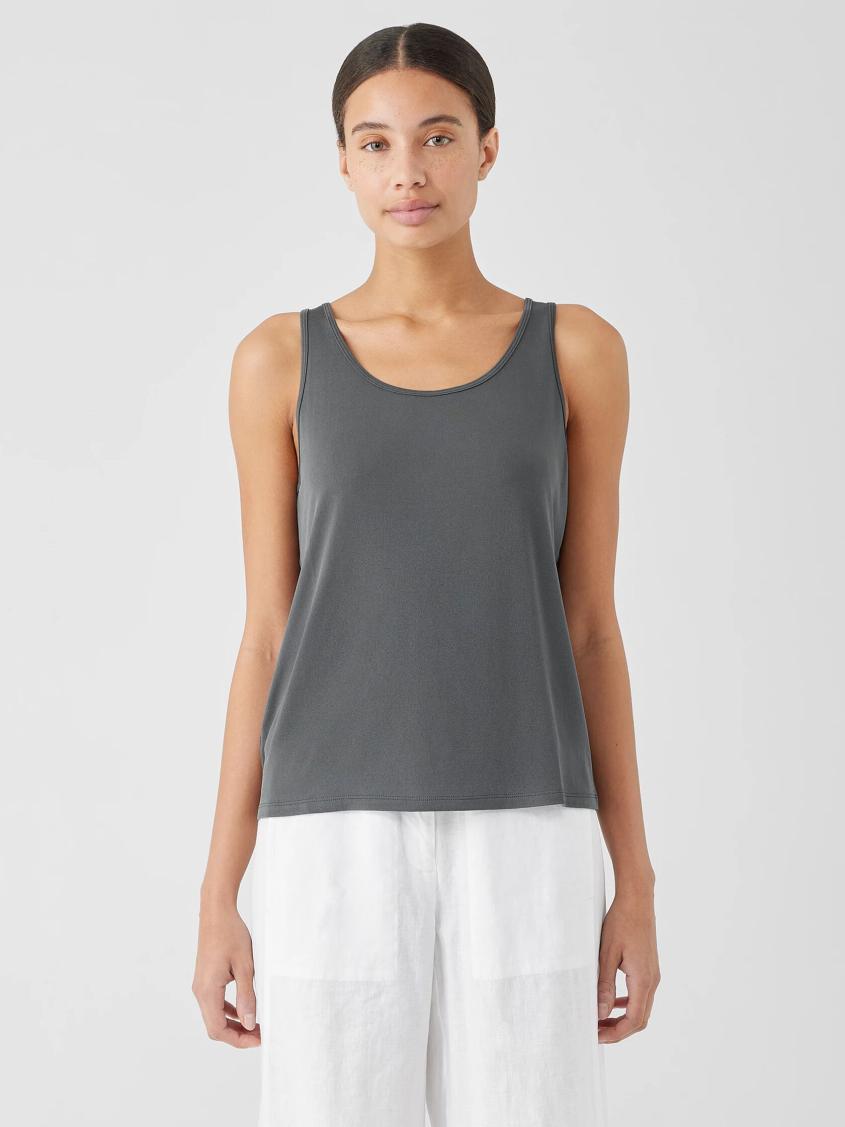 Eileen Fisher Sweaters &amp; Cardigans | Stretch Silk Jersey Scoop Neck Tank Black - Women