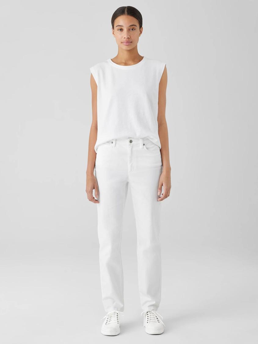 Eileen Fisher Tanks &amp; Camis | Cozy Organic Cotton Slub Round Neck Tank Black - Women