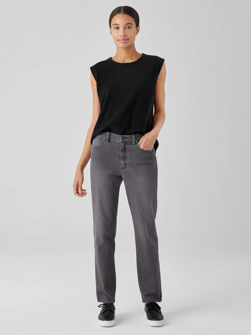 Eileen Fisher Tanks &amp; Camis | Cozy Organic Cotton Slub Round Neck Tank Black - Women