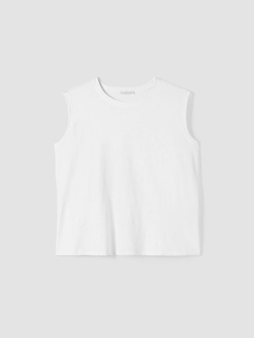 Eileen Fisher Tanks &amp; Camis | Cozy Organic Cotton Slub Round Neck Tank Black - Women
