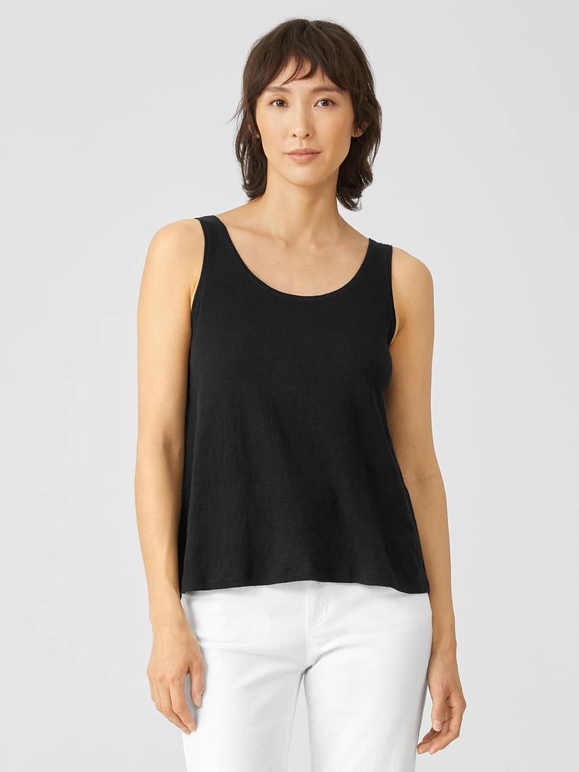 Eileen Fisher Tanks &amp; Camis | Organic Linen Jersey Tank Black - Women