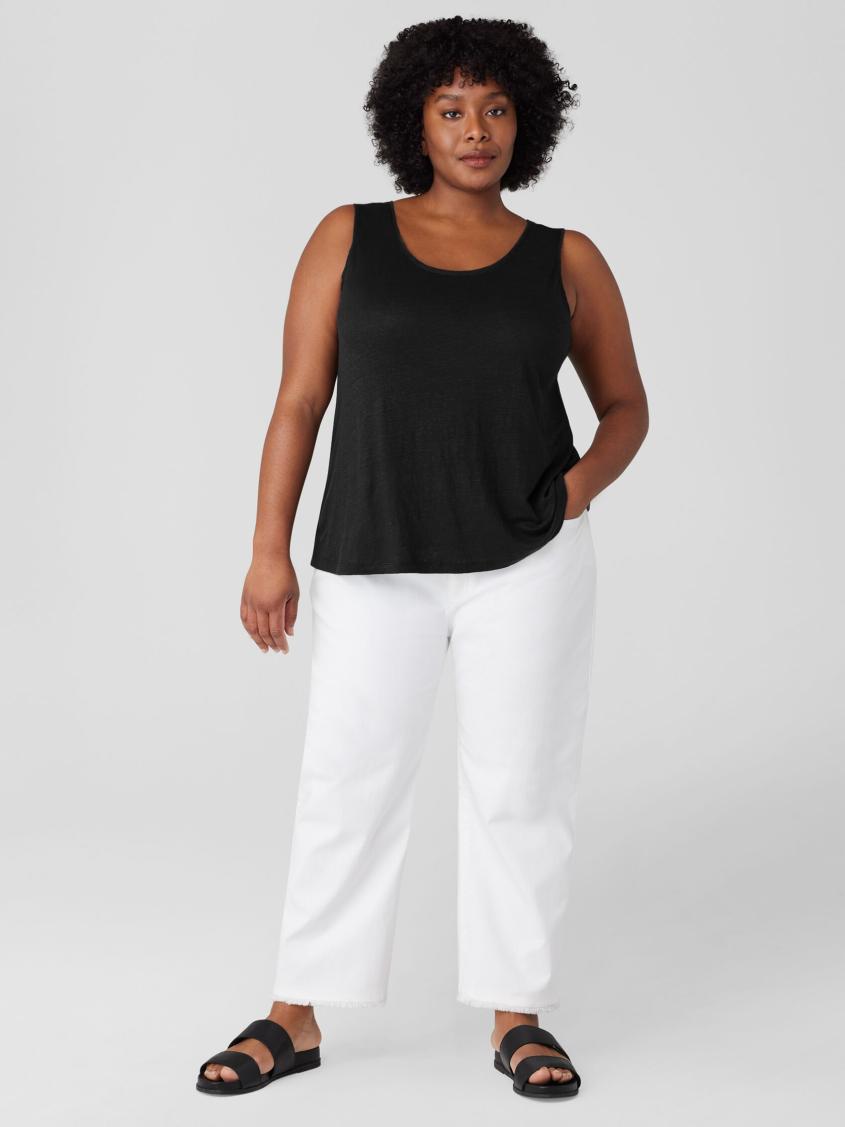 Eileen Fisher Tanks &amp; Camis | Organic Linen Jersey Tank Black - Women