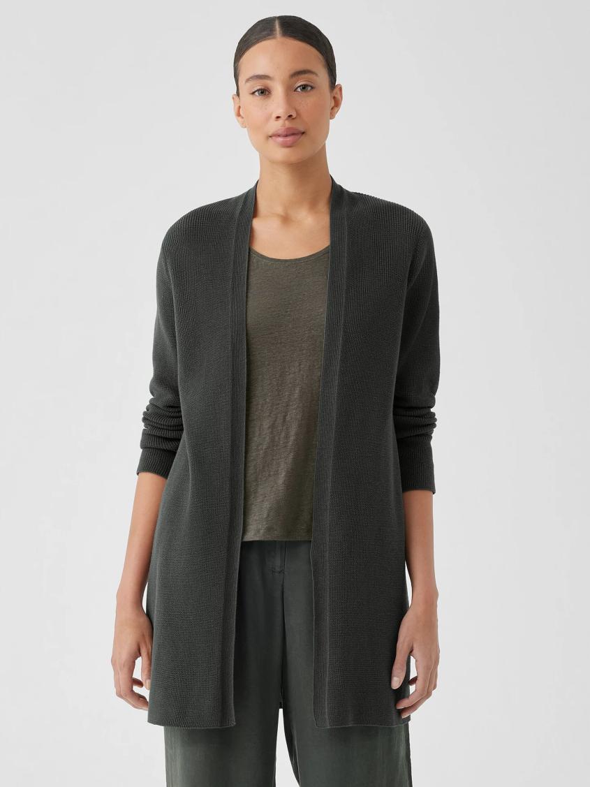 Eileen Fisher Tanks &amp; Camis | Peruvian Organic Cotton Crepe Cardigan Ocean - Women