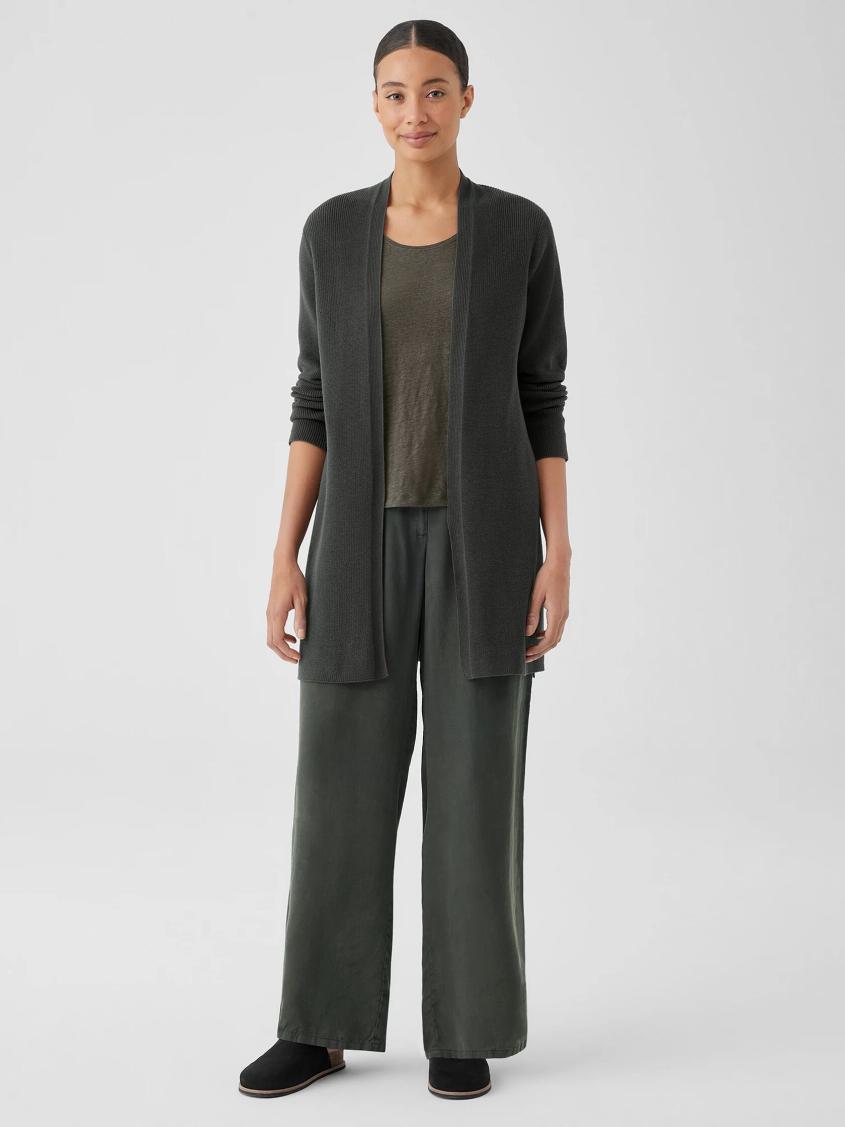 Eileen Fisher Tanks &amp; Camis | Peruvian Organic Cotton Crepe Cardigan Ocean - Women