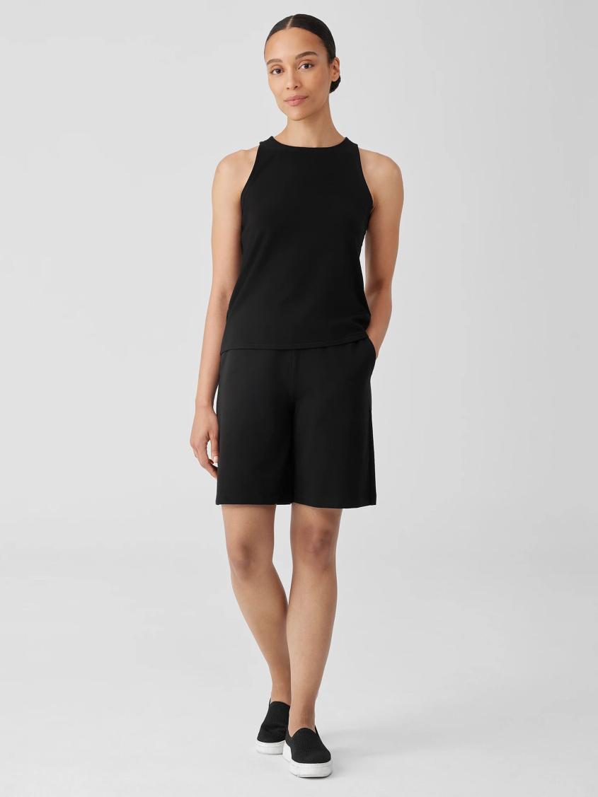 Eileen Fisher Tanks &amp; Camis | Pima Cotton Stretch Jersey Round Neck Tank Black - Women