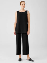 Eileen Fisher Tanks &amp; Camis | Silk Georgette Crepe Ballet Neck Tank Black - Women