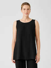 Eileen Fisher Tanks &amp; Camis | Silk Georgette Crepe Ballet Neck Tank Black - Women