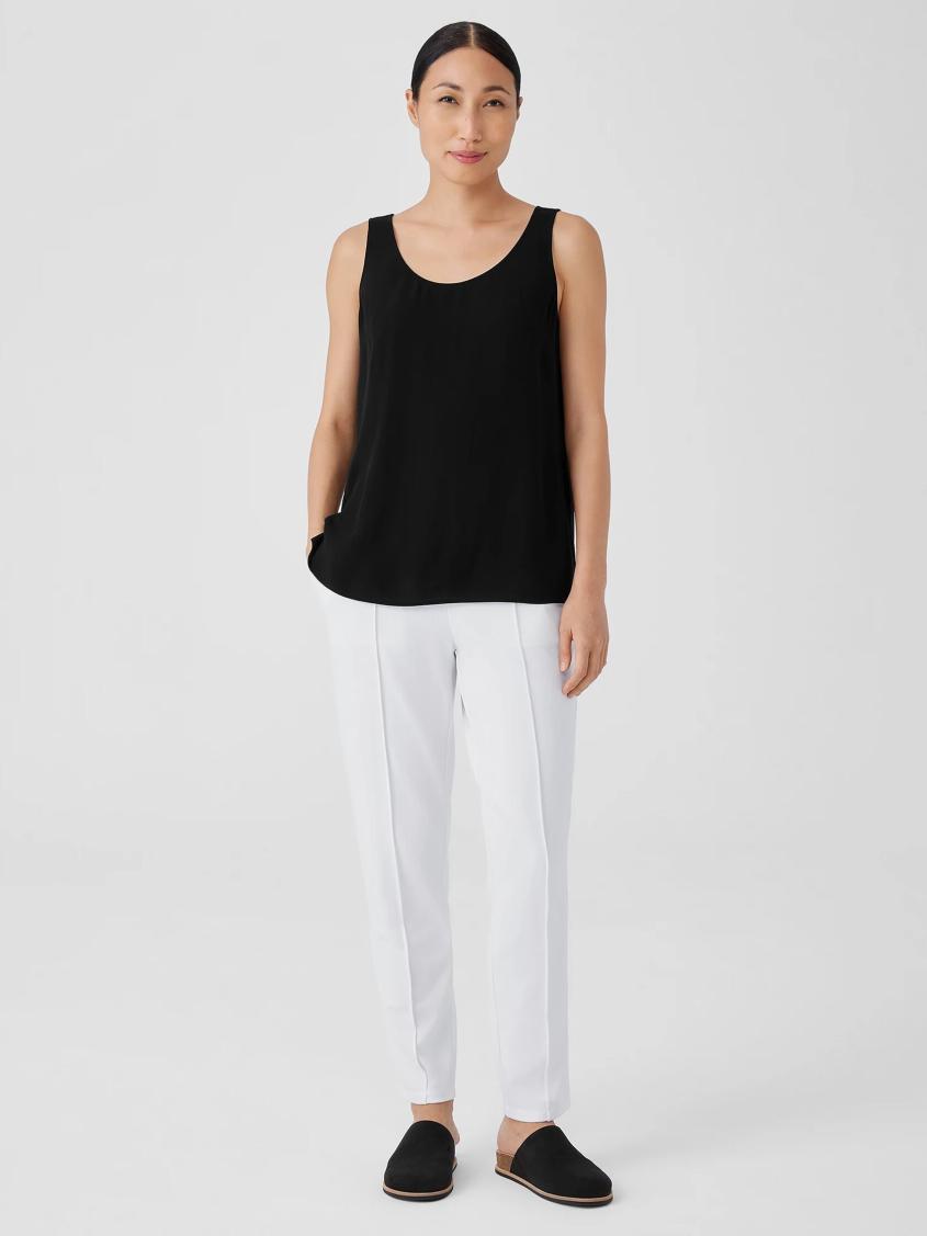 Eileen Fisher Tanks &amp; Camis | Silk Georgette Crepe Scoop Neck Tank Black - Women