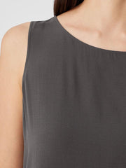 Eileen Fisher Tanks &amp; Camis | Silk Georgette Crepe Ballet Neck Long Tank Grove - Women