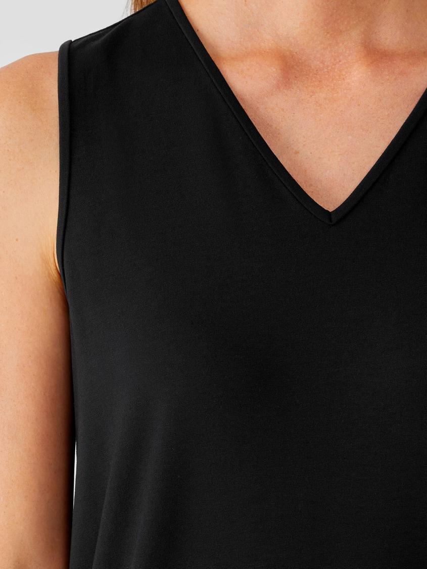 Eileen Fisher Tanks &amp; Camis | Stretch Jersey Knit V-Neck Tank Black - Women