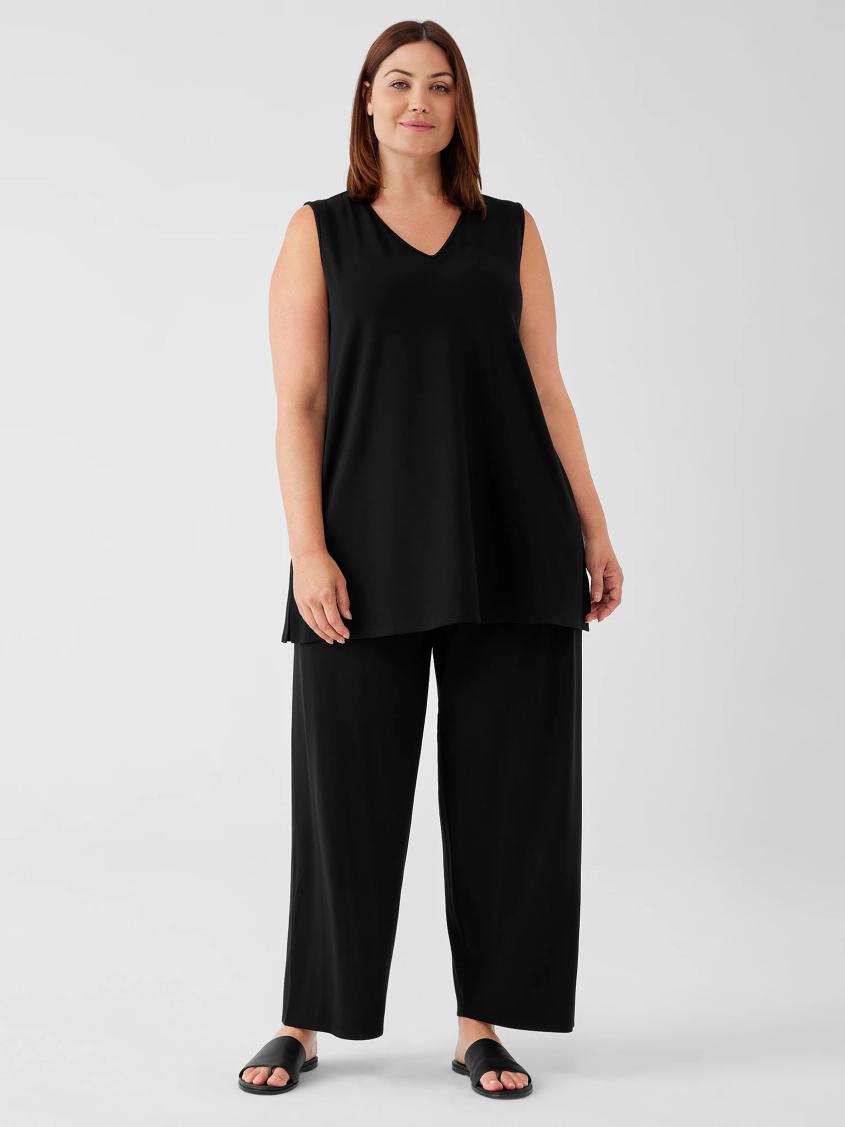 Eileen Fisher Tanks &amp; Camis | Stretch Jersey Knit V-Neck Tank Black - Women