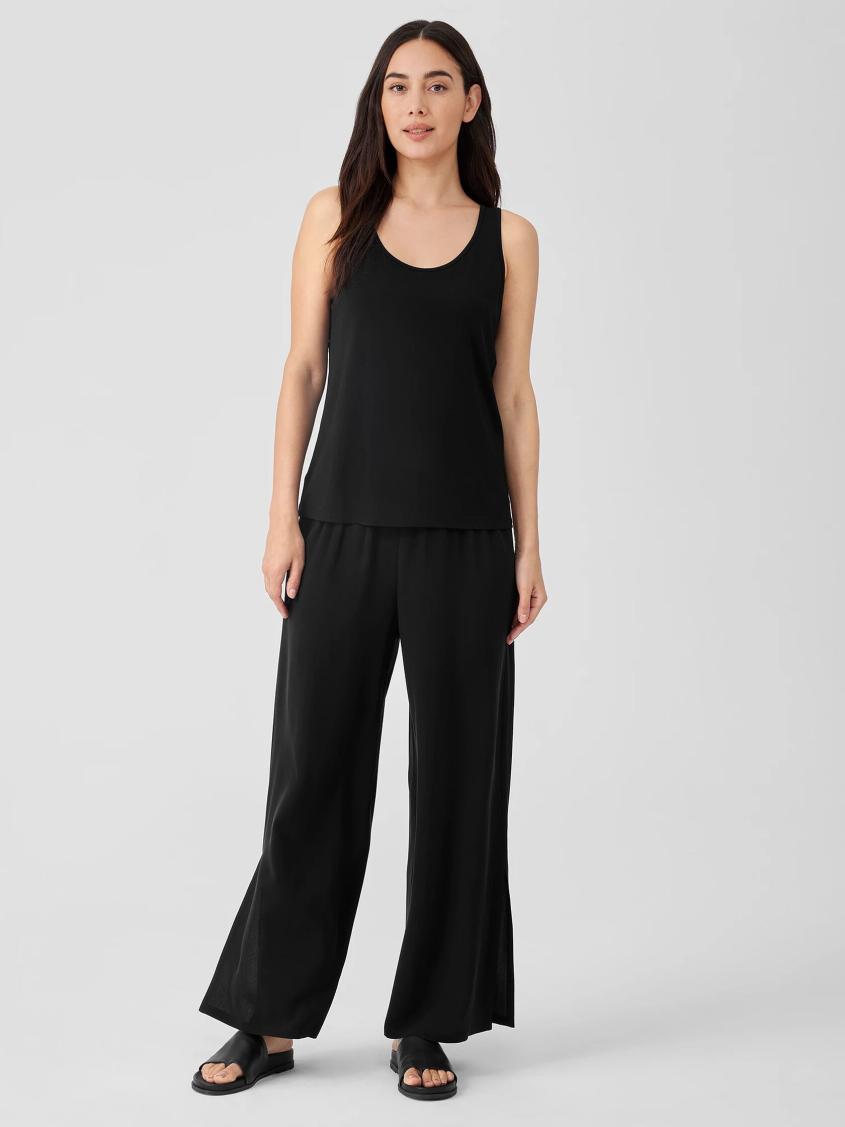 Eileen Fisher Tanks &amp; Camis | Stretch Silk Jersey Scoop Neck Tank Black - Women