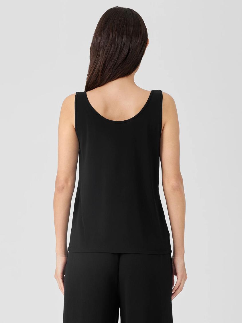 Eileen Fisher Tanks &amp; Camis | Stretch Silk Jersey Scoop Neck Tank Black - Women