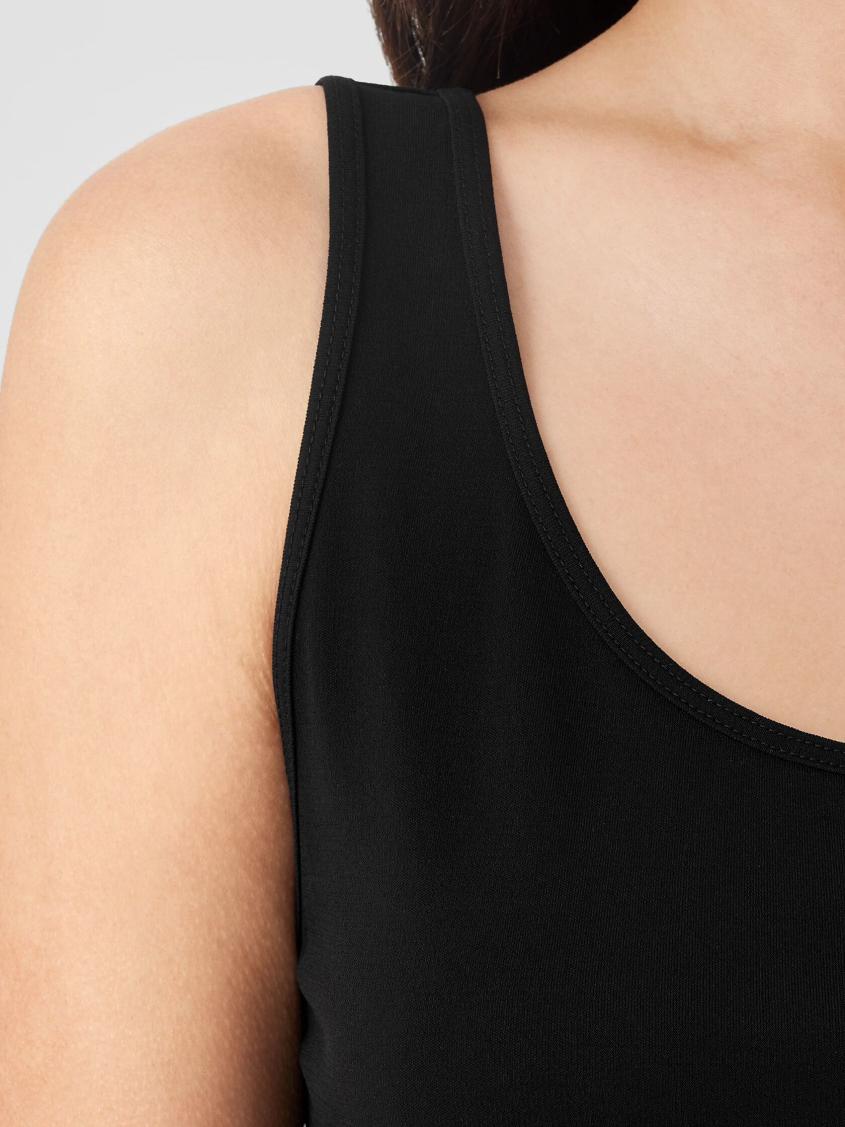 Eileen Fisher Tanks &amp; Camis | Stretch Silk Jersey Scoop Neck Tank Black - Women
