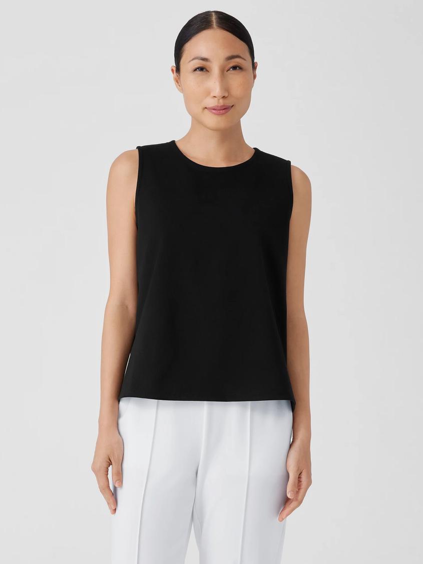 Eileen Fisher Tanks &amp; Camis | Washable Flex Ponte Round Neck Tank Black - Women