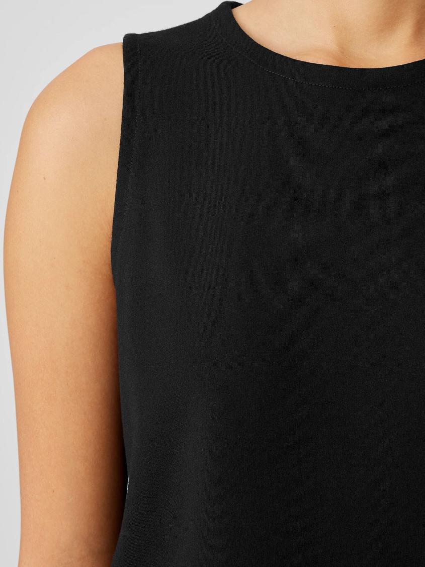 Eileen Fisher Tanks &amp; Camis | Washable Flex Ponte Round Neck Tank Black - Women