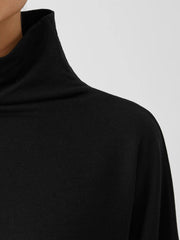 Eileen Fisher Tops &amp; Tees | Cozy Brushed Terry Funnel Hug Neck Box-Top Black - Women