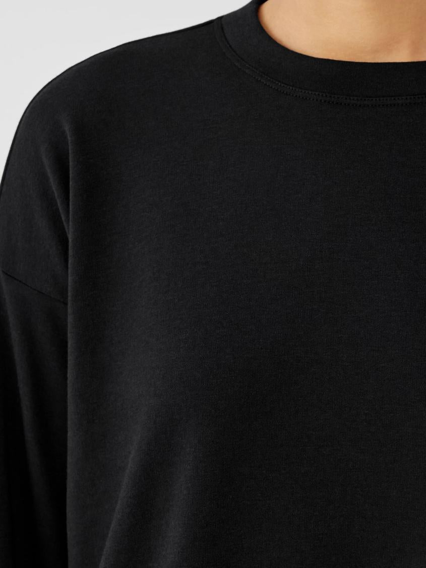 Eileen Fisher Tops &amp; Tees | Cozy Brushed Terry Hug Box-Top Black - Women