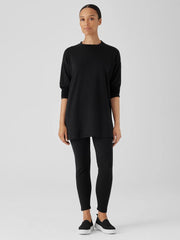 Eileen Fisher Tops &amp; Tees | Cozy Brushed Terry Hug Crew Neck Long Top Black - Women