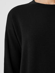 Eileen Fisher Tops &amp; Tees | Cozy Brushed Terry Hug Crew Neck Long Top Black - Women