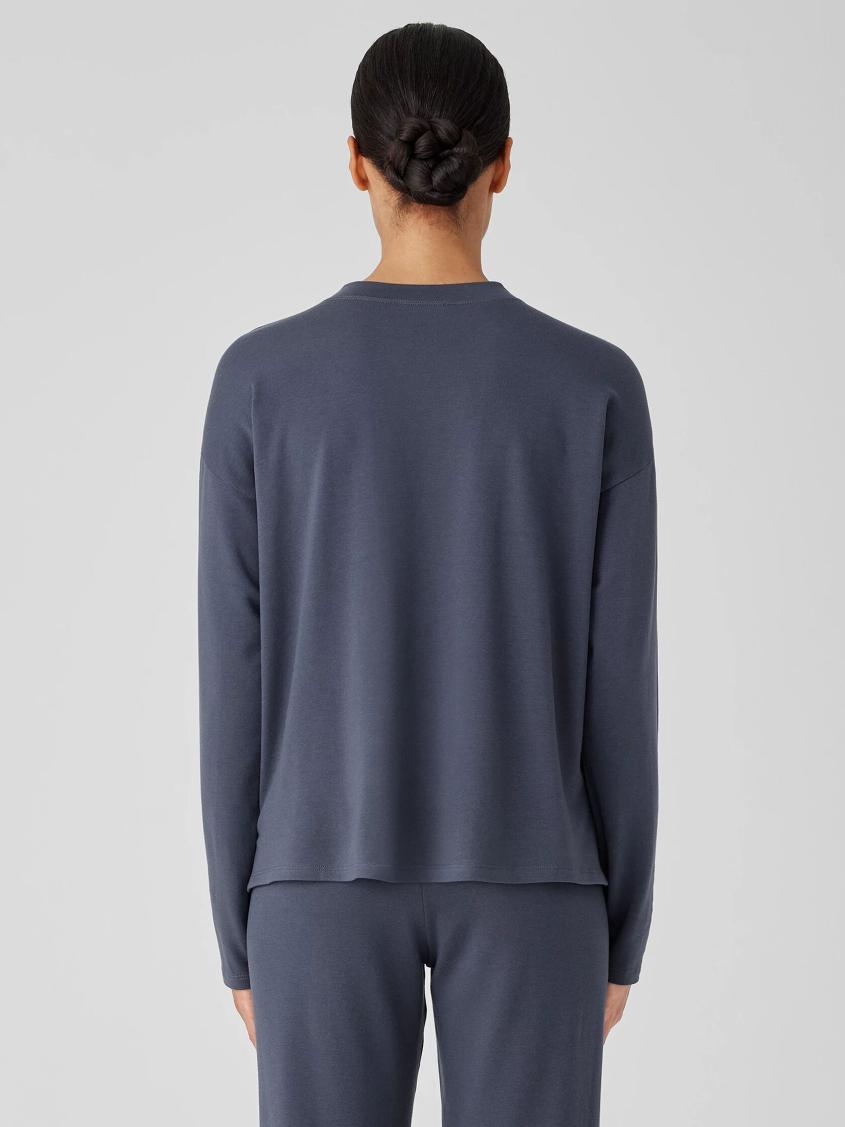 Eileen Fisher Tops &amp; Tees | Cozy Brushed Terry Hug Crew Neck Top Ocean - Women