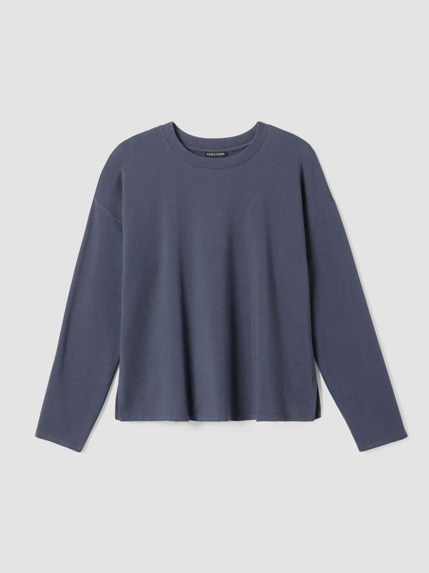 Eileen Fisher Tops &amp; Tees | Cozy Brushed Terry Hug Crew Neck Top Ocean - Women