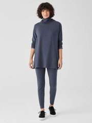 Eileen Fisher Tops &amp; Tees | Cozy Brushed Terry Hug Funnel Neck Long Top Ocean - Women