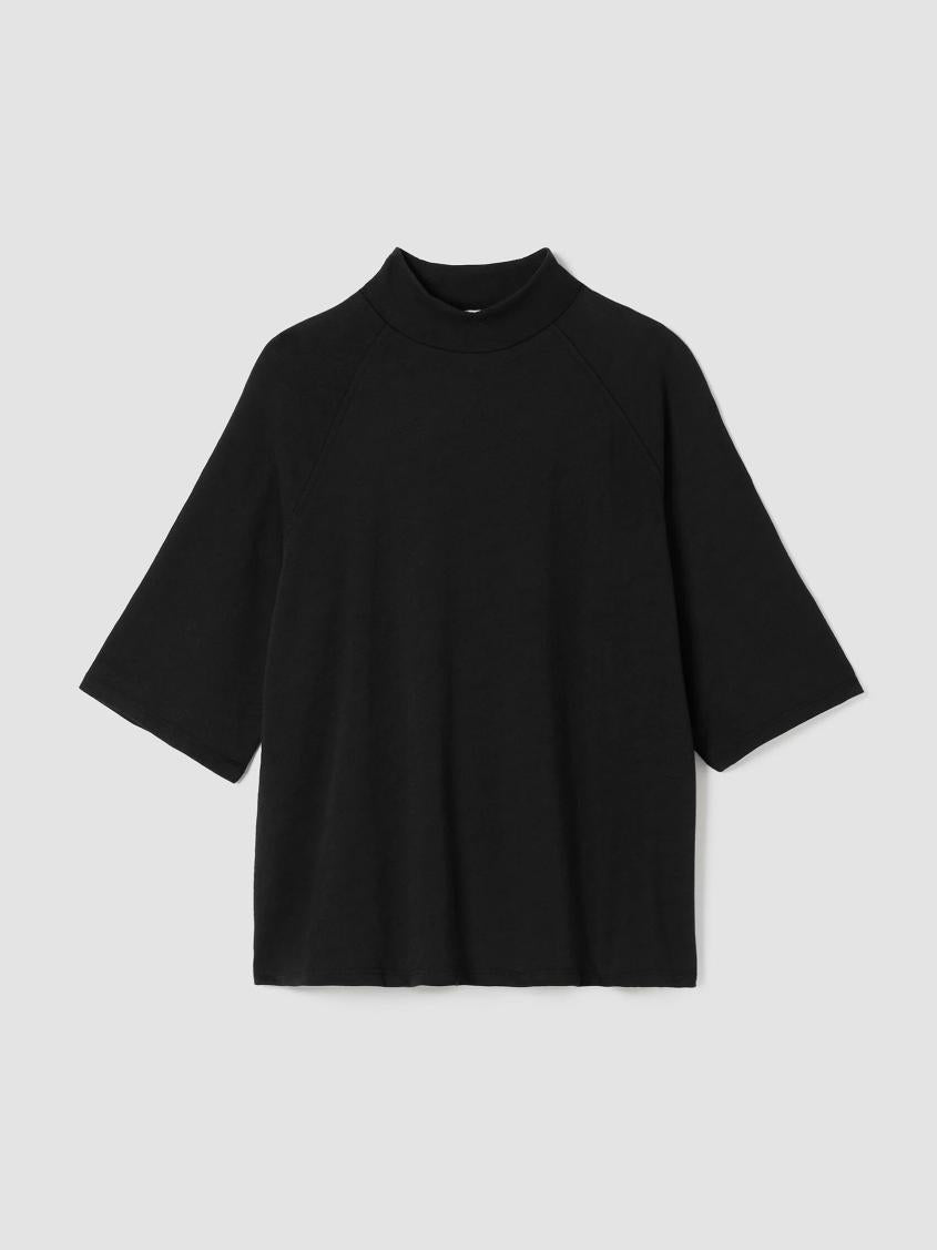 Eileen Fisher Tops &amp; Tees | Cozy Organic Cotton Slub Mock Neck Top Black - Women