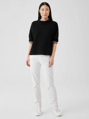 Eileen Fisher Tops &amp; Tees | Doubleknit Organic Cotton Stripe Reversible Top Black - Women