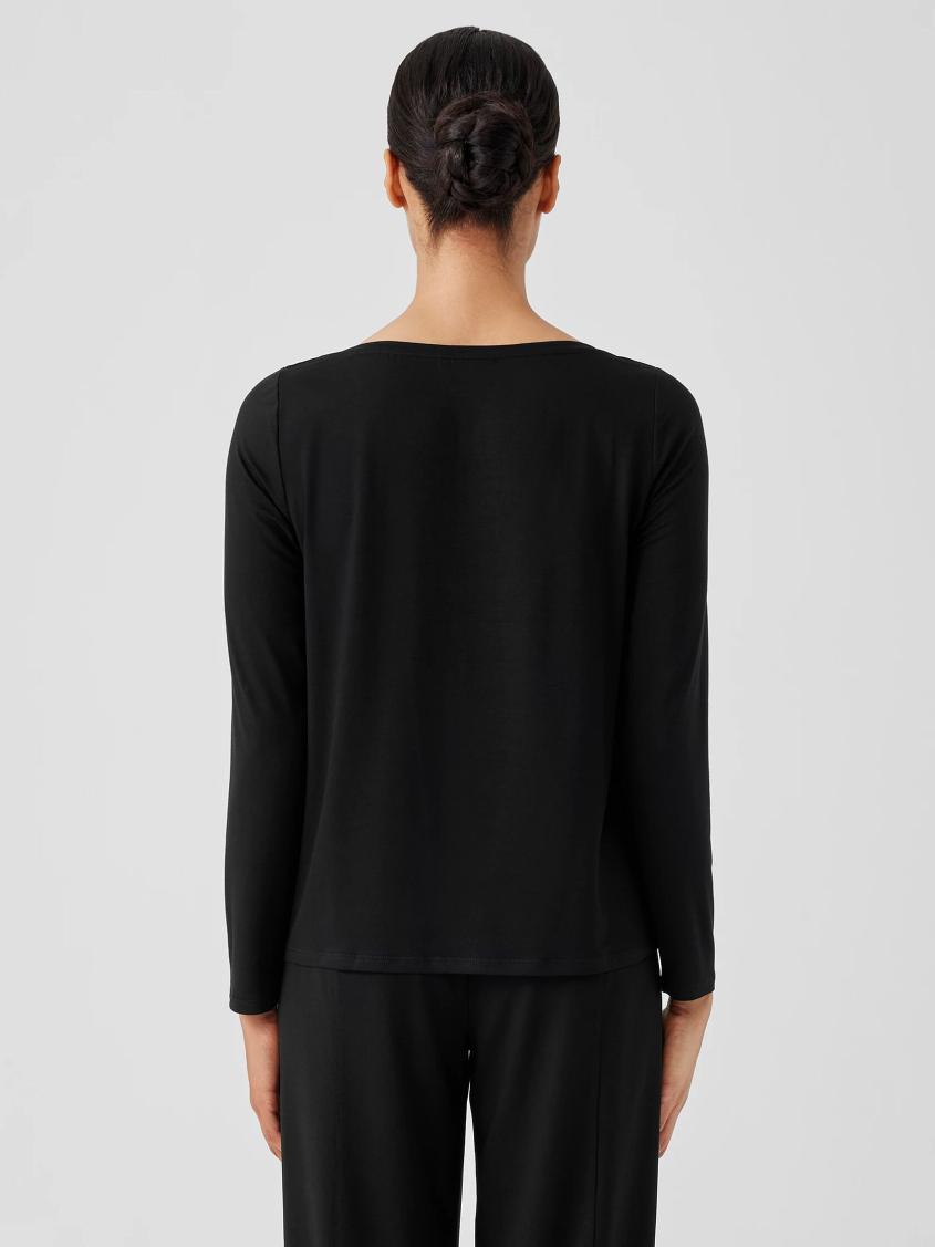Eileen Fisher Tops &amp; Tees | Fine Jersey Cowl Neck Top Black - Women