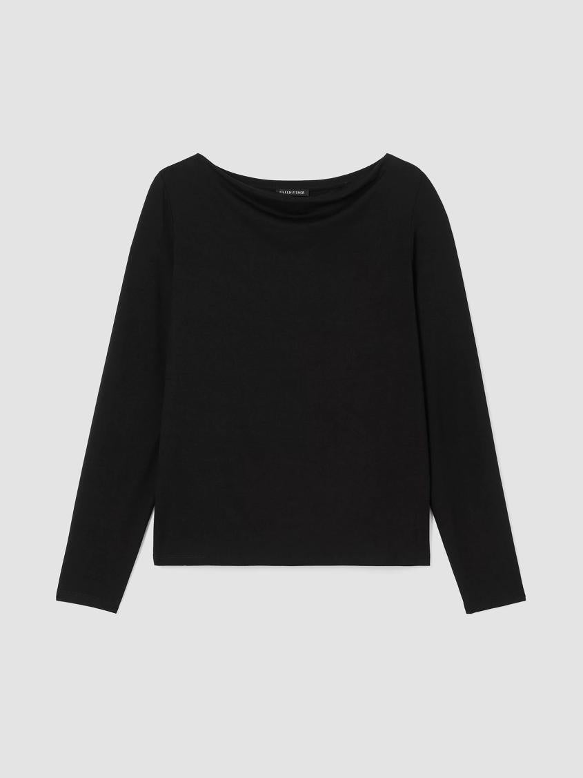 Eileen Fisher Tops &amp; Tees | Fine Jersey Cowl Neck Top Black - Women