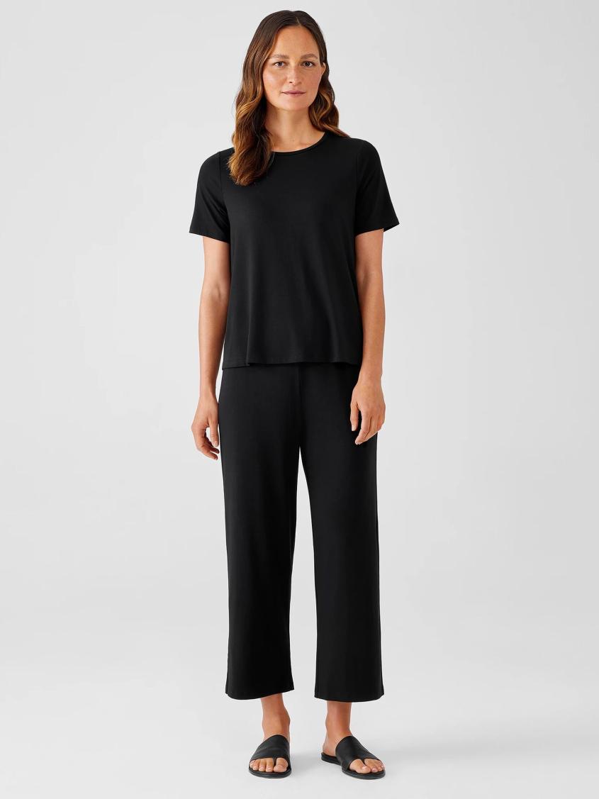 Eileen Fisher Tops &amp; Tees | Fine Jersey Crew Neck Tee Black - Women