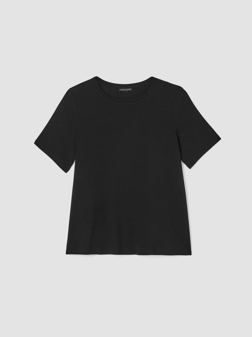 Eileen Fisher Tops &amp; Tees | Fine Jersey Crew Neck Tee Black - Women