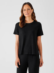 Eileen Fisher Tops &amp; Tees | Fine Jersey Crew Neck Tee Black - Women