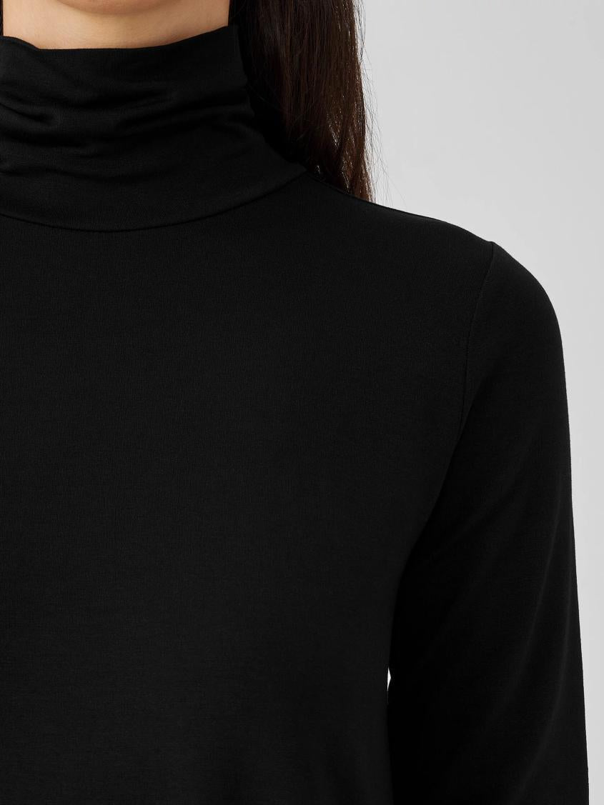 Eileen Fisher Tops &amp; Tees | Fine Jersey Scrunch Neck Long Top Black - Women