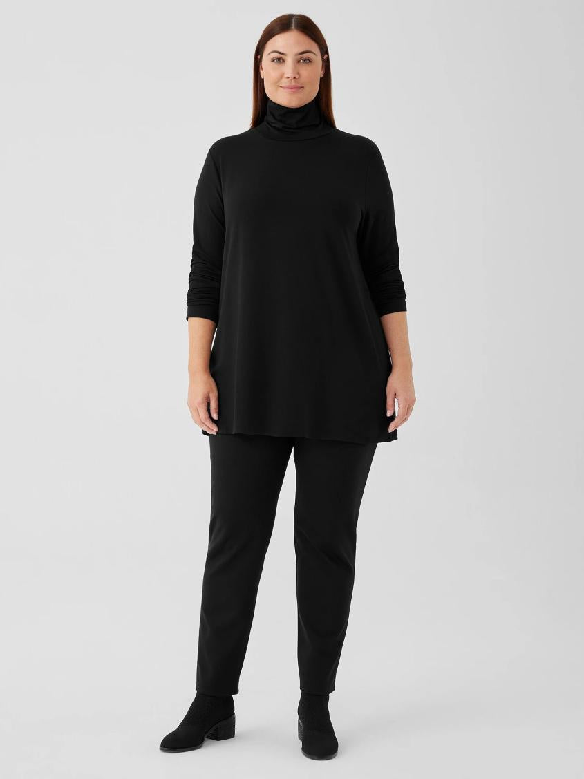 Eileen Fisher Tops &amp; Tees | Fine Jersey Scrunch Neck Long Top Black - Women