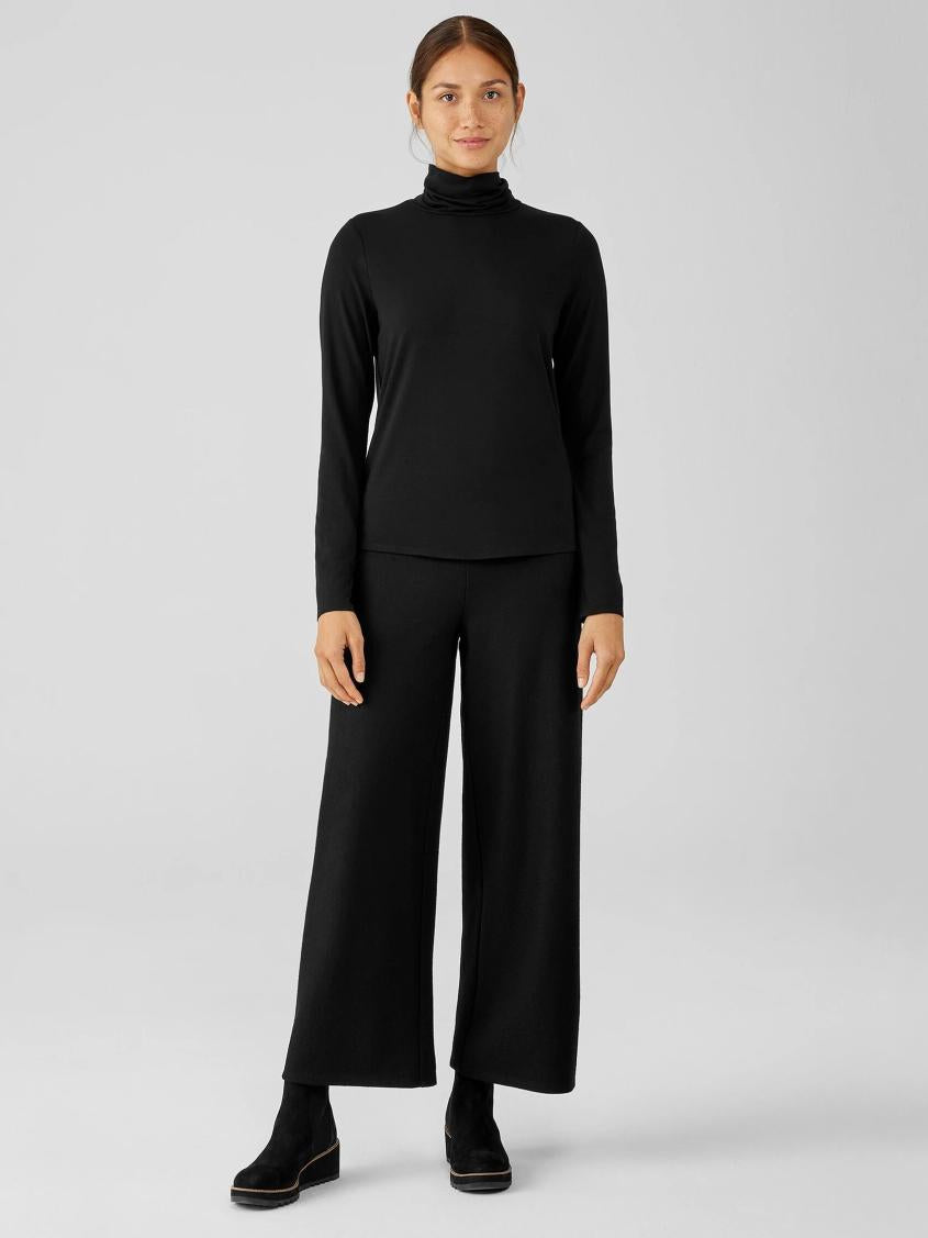 Eileen Fisher Tops &amp; Tees | Fine Jersey Scrunch Neck Top Black - Women
