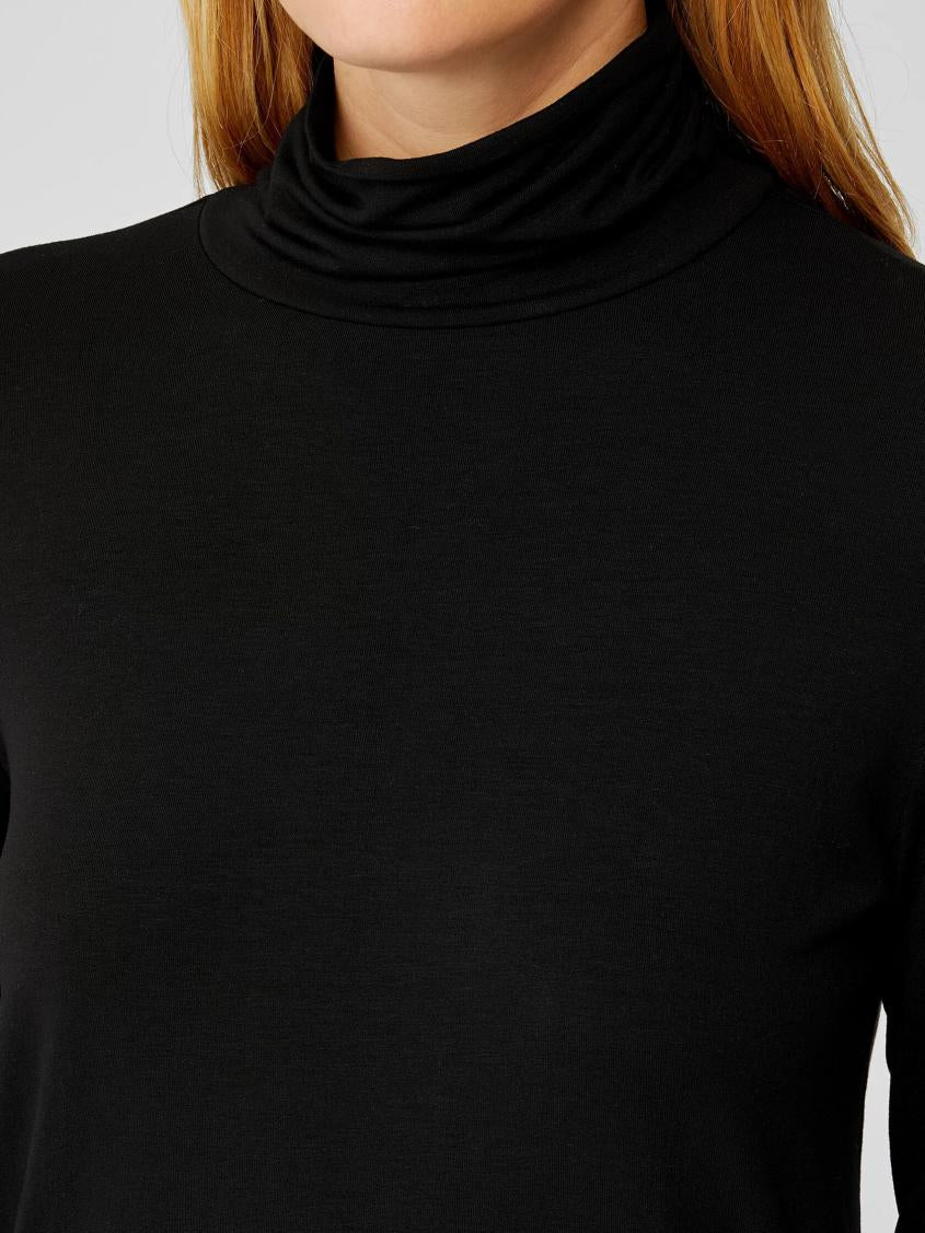 Eileen Fisher Tops &amp; Tees | Fine Jersey Scrunch Neck Top Black - Women