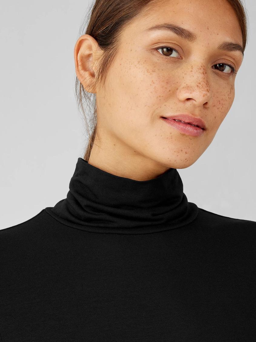 Eileen Fisher Tops &amp; Tees | Fine Jersey Scrunch Neck Top Black - Women