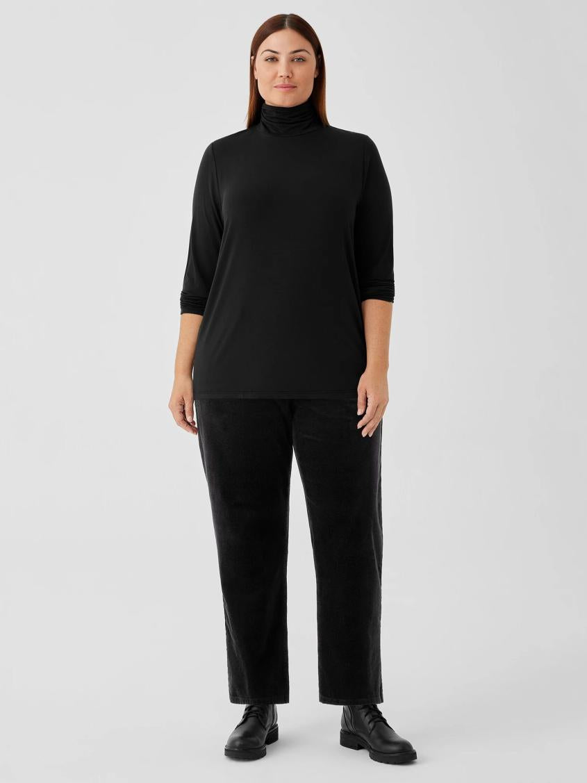 Eileen Fisher Tops &amp; Tees | Fine Jersey Scrunch Neck Top Black - Women