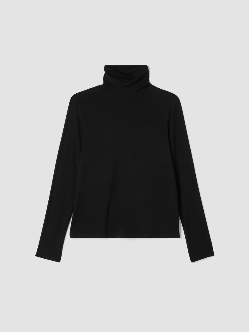 Eileen Fisher Tops &amp; Tees | Fine Jersey Scrunch Neck Top Black - Women