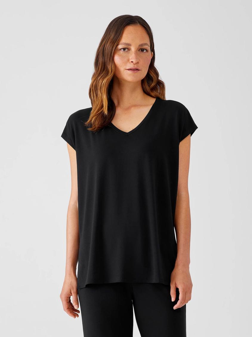 Eileen Fisher Tops &amp; Tees | Fine Jersey Square Top Black - Women