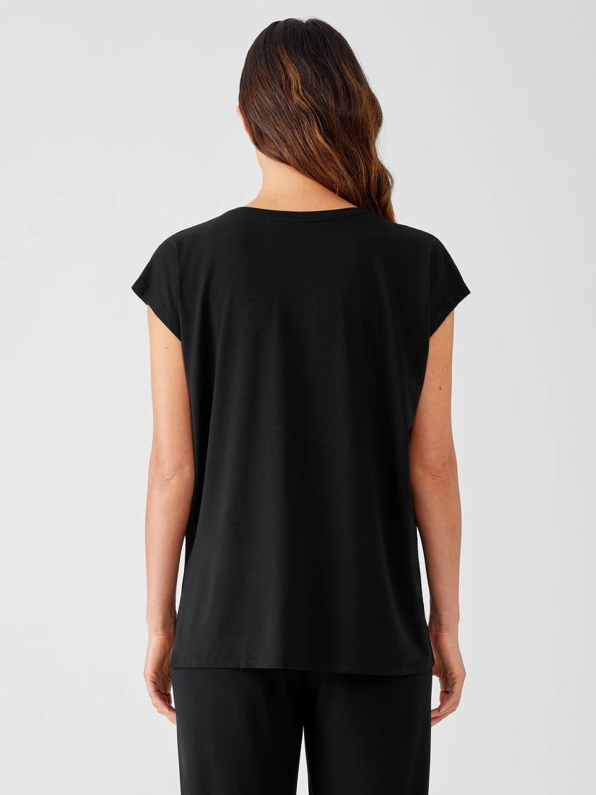 Eileen Fisher Tops &amp; Tees | Fine Jersey Square Top Black - Women