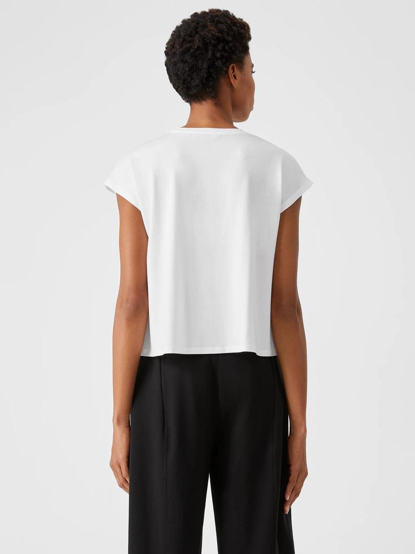 Eileen Fisher Tops &amp; Tees | Fine Jersey Square Top White - Women