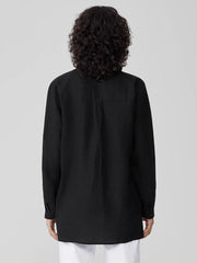 Eileen Fisher Tops &amp; Tees | Handkerchief Linen Classic Collar Shirt Black - Women