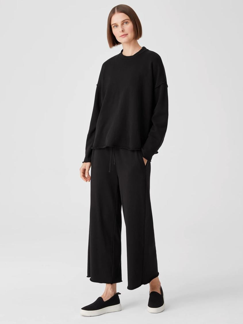 Eileen Fisher Tops &amp; Tees | Organic Cotton French Terry Box-Top Black - Women