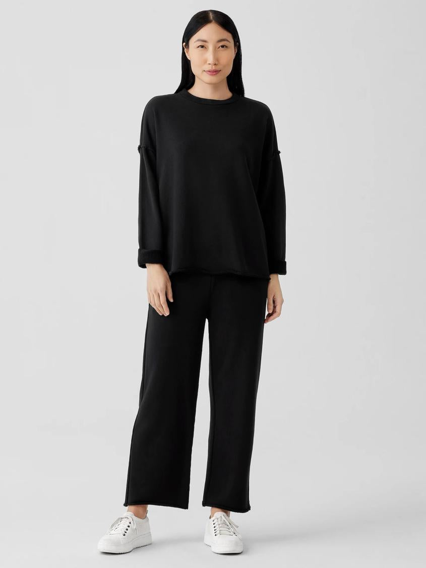 Eileen Fisher Tops &amp; Tees | Organic Cotton French Terry Box-Top Black - Women
