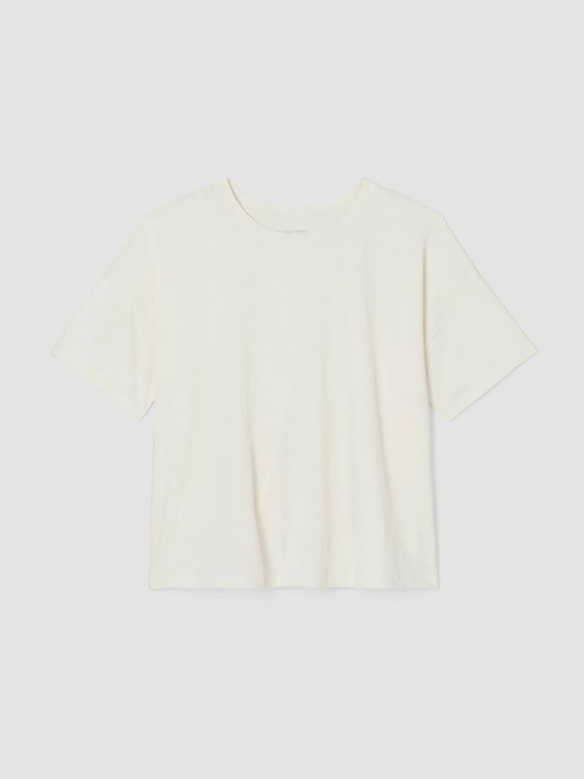 Eileen Fisher Tops &amp; Tees | Organic Cotton Hazy Slub Tee Softwhite - Women