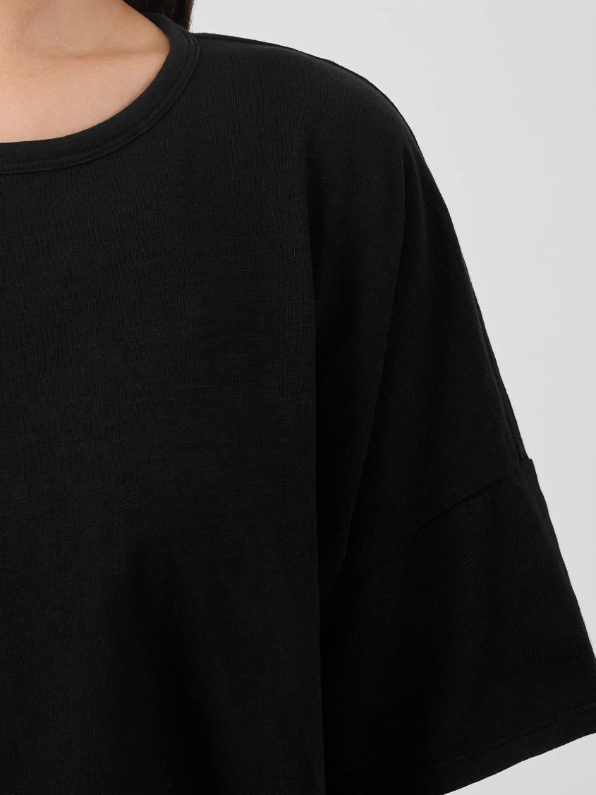 Eileen Fisher Tops &amp; Tees | Organic Cotton Slub Crew Neck Tee Black - Women