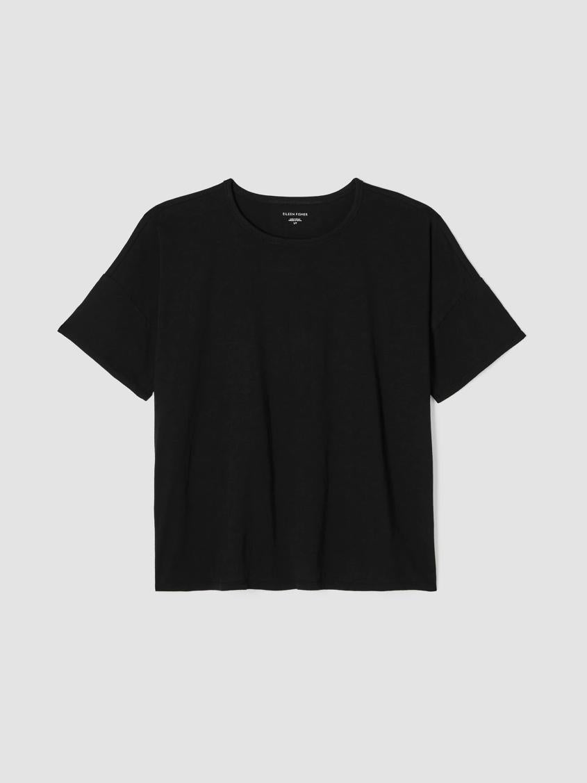 Eileen Fisher Tops &amp; Tees | Organic Cotton Slub Crew Neck Tee Black - Women
